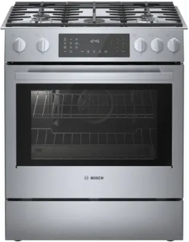 Credit: Bosch Front view of the Bosch 800 Series HDI8056U dual fuel range