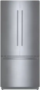 Front view of the Bosch Benchmark B36BT935NS refrigerator