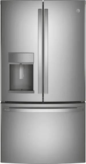 Credit: GE Profile Front view of the GE Profile PYE22KYNFS French door refrigerator