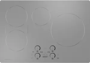 Overhead view of the Monogram ZHU30RSTSS 30” induction cooktop