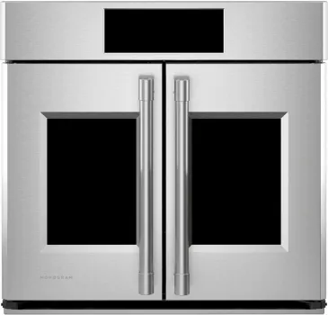 Front view of the Monogram ZTSX1FPSNSS wall oven