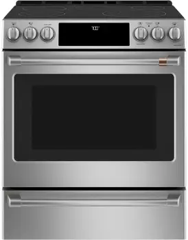 Front view of the Cafe CES700P2MS1 range 