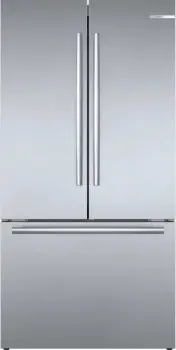 Front view of the Bosch B36CT80SNS French door refrigerator