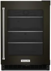 Front view of the KitchenAid KURR314KBS beverage center