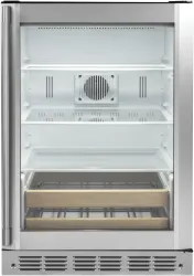Front view of the Monogram ZDBR240NBS beverage center 