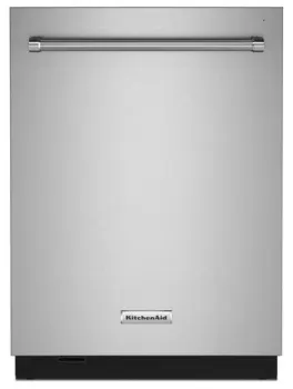 Front view of the KitchenAid KDTM604KPS dishwasher
