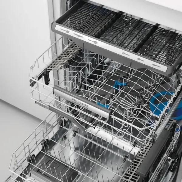 The Frigidaire Professional PDSH4816AF dishwasher featuring three trays 