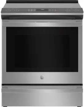 Front view of the GE Profile PHS930YPFS induction range 