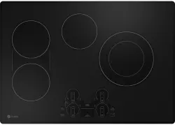 Overhead view of the GE Profile PEP7030DTBB electric cooktop 