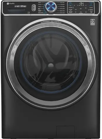 Front view of the GE Profile PFW950SPTDS front load washer 