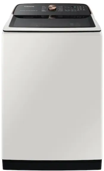 Front view of the Samsung WA55A7300AE top load washer 