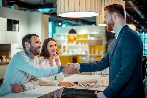 Hand Shake at Appliance Store