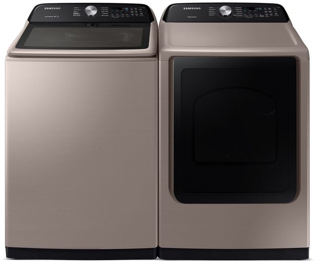 Albert Lee Stock photo of a champagne colored Samsung laundry pair.