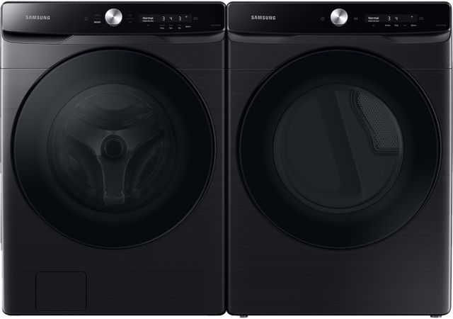 Albert Lee Stock photo of a black Samsung laundry pair.
