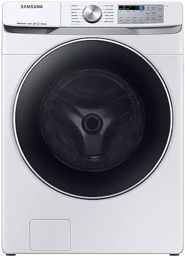 Albert Lee Stock photo of a white Samsung front load washer.