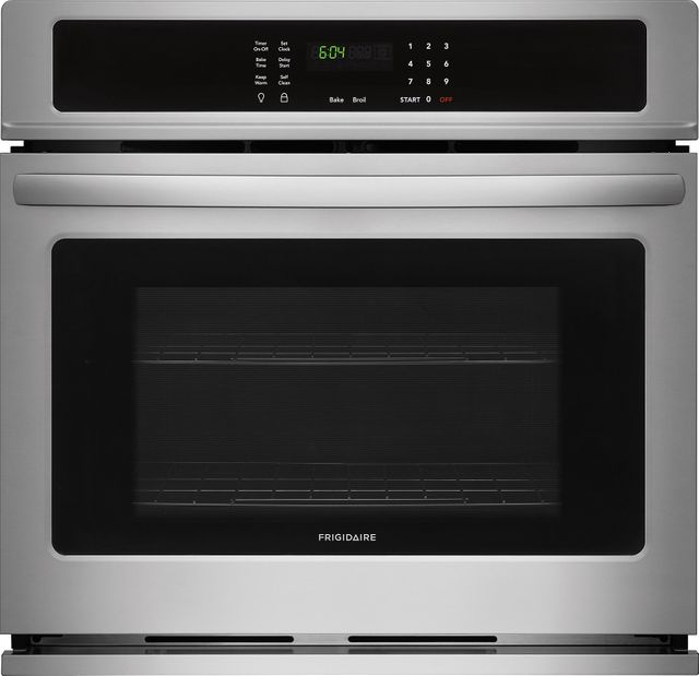 Albert Lee Stock photo of a stainless steel Frigidaire brand wall oven.