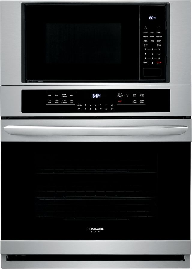 Albert Lee Stock photo of a stainless steel Frigidaire brand double wall oven.