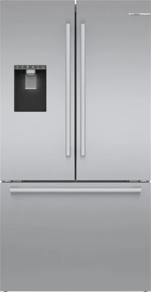 Credit: Bosch Front view of the Bosch 500 Series B36FD50SNS French door refrigerator