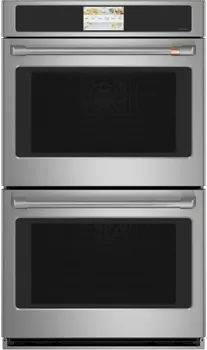 Front view of the Cafe CTD70DP2NS1 double wall oven 