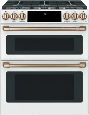 Café Matte White Slide In Double Oven Gas Range Café Matte White Slide In Double Oven Gas Range