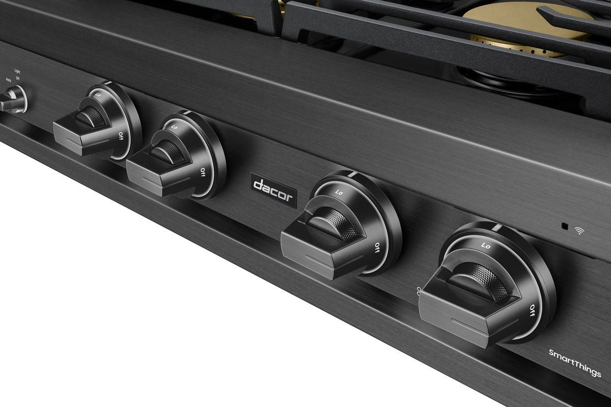 Close-up of the Dacor DTT48T963GM rangetop