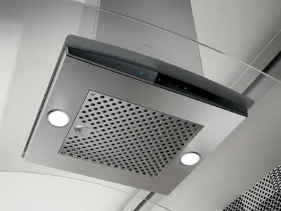 Credit: Elica A close-up of the baffles on the Elica ECN636S3 range hood