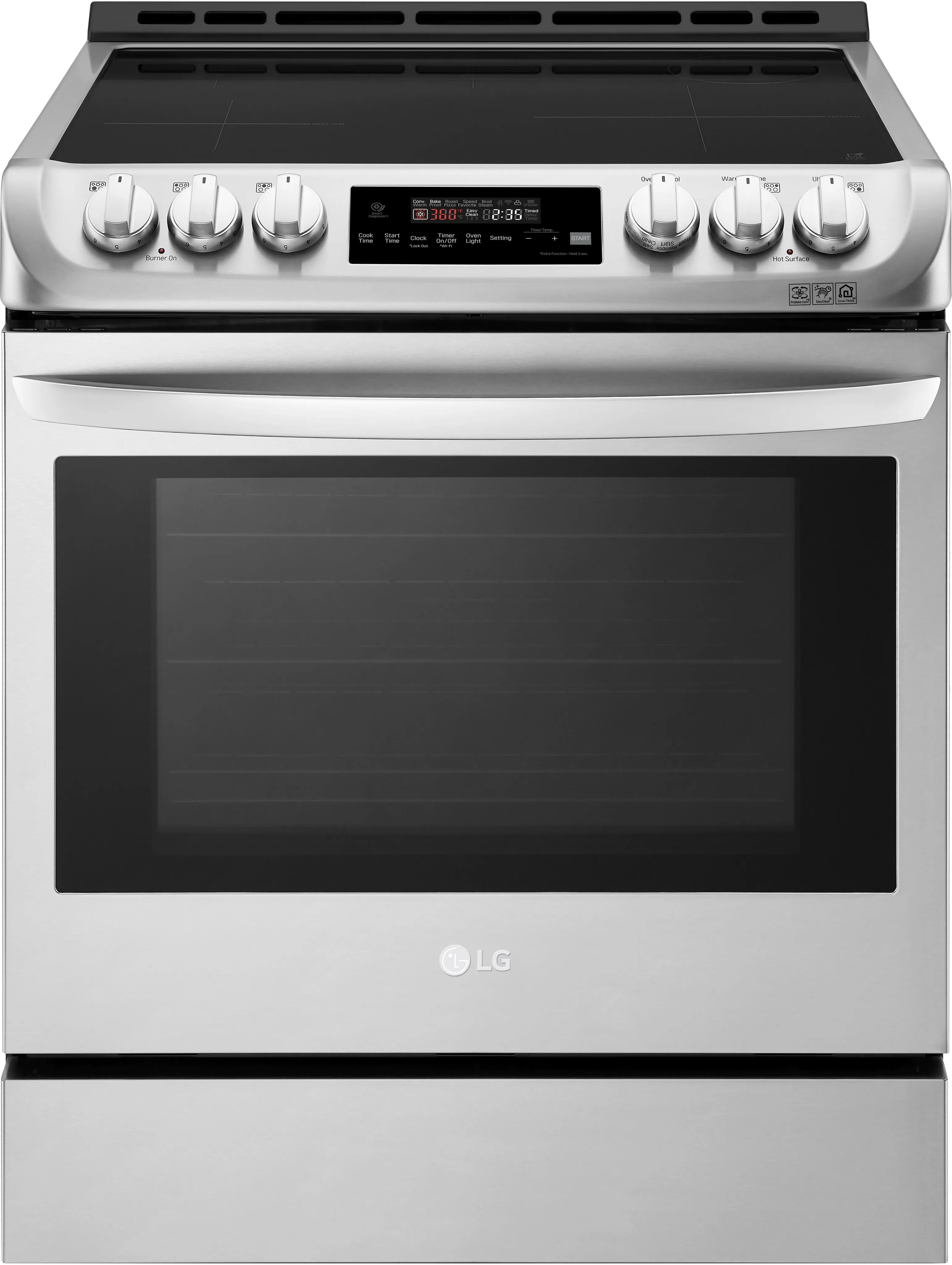 Credit: LG Front view of the lg LSE4616ST 30” induction range