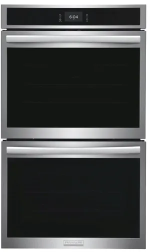 Front view of the Frigidaire Gallery GCWD3070AF double oven