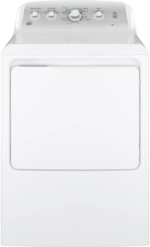 Front view of the GE GTD45EASJWS dryer