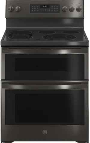 Credit: GE Profile Front view of the GE Profile PB965BPTS double oven black range