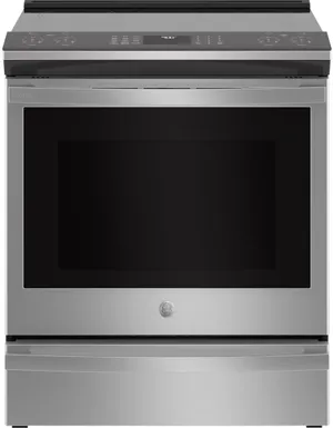 Front view of the GE Profile PHS93EYPFS induction range