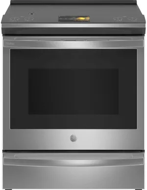 Front view of the GE Profile PHS93XYPFS slide-in induction range