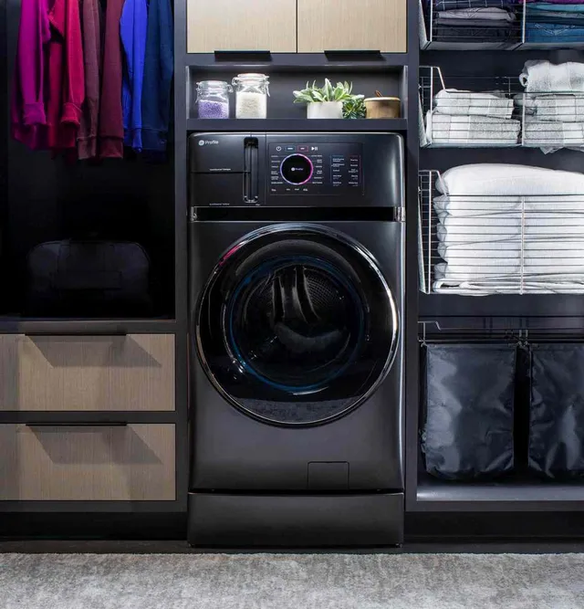 Front Load GE Profile Carbon Graphite Washer Dryer Combo GE Profile Carbon Graphite Front Load Washer Dryer Combo