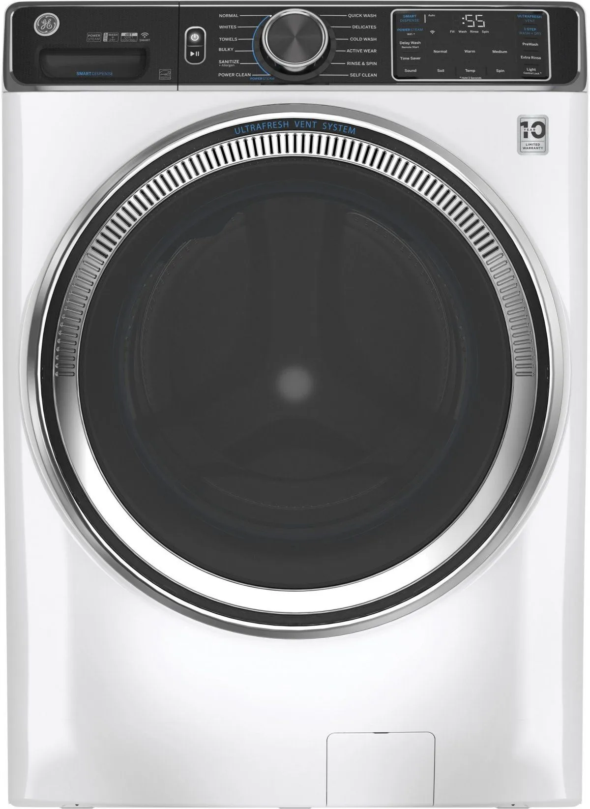 GE White Smart Front Load Washer