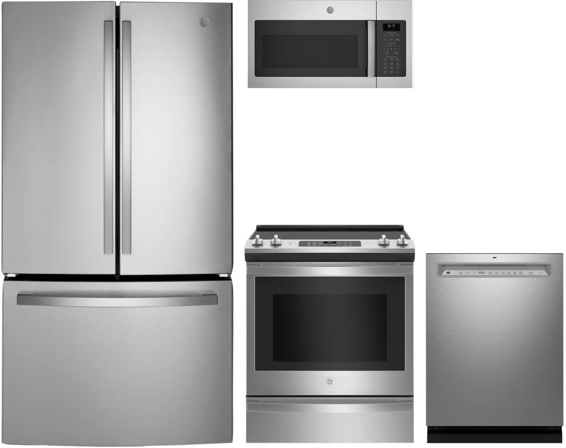 GE 4 Piece Stainless Steel Kitchen Package GE 4 Piece Stainless Steel Kitchen Package