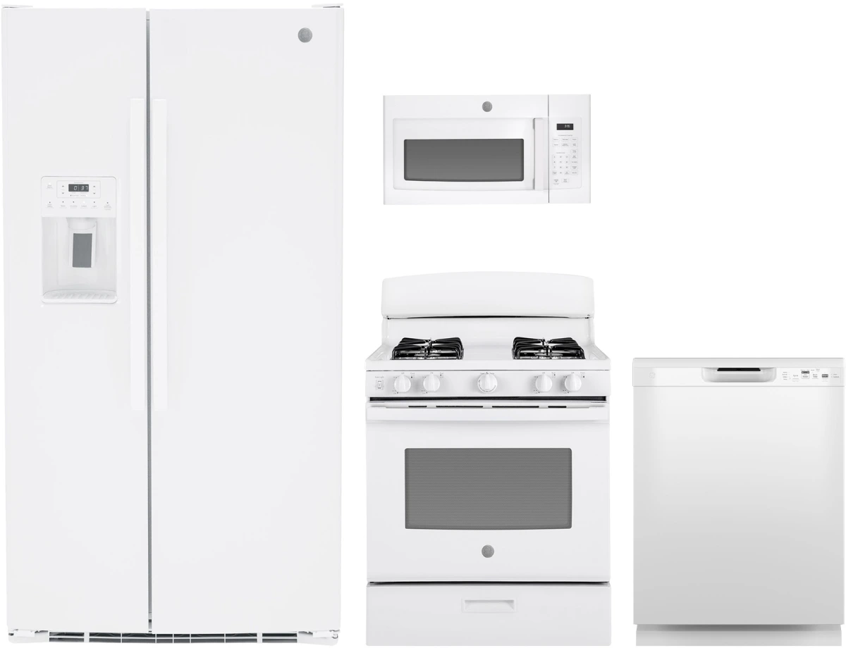 GE 4 Piece White Kitchen Package GE 4 Piece White Kitchen Package