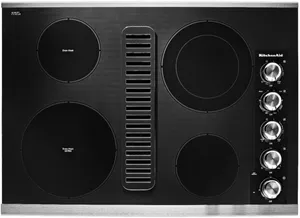 KitchenAid Overhead view of the KitchenAid KCED600GSS downdraft cooktop