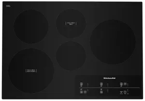 KitchenAid Overhead view of the KitchenAid KCES950KBL cooktop