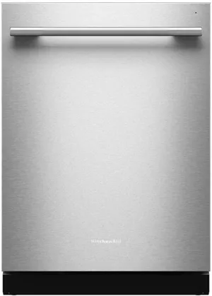 Front view of the KitchenAid KDTS434SPS dishwasher