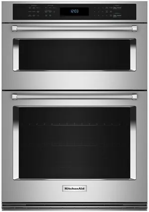 Front view of the KitchenAid KOEC530PSS microwave oven combo