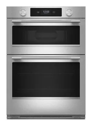 Front view of the KitchenAid KOEC727SPS microwave oven combo