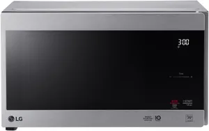 Front view of the LG LMC0975ST-CL countertop microwave