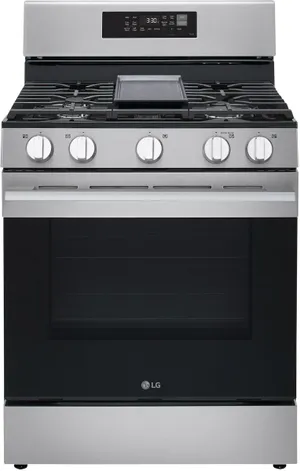 Front view of the LG LRGN6323Y ProBake gas range