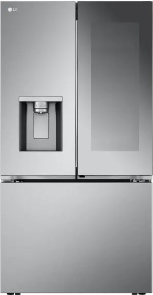 Front view of the LG LRYKC2606S French door refrigerator