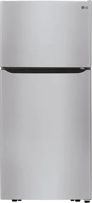 Front view of the LG LTCS20020S top freezer refrigerator
