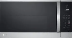 Front view of the LG MVEM1825F over the range microwave