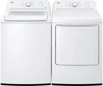 Credit: LG An LG WT6105CW washer and LG DLG6101W dryer laundry pair