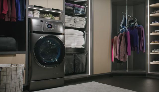 GE Profile Washer Dryer Combo in Laundry Room