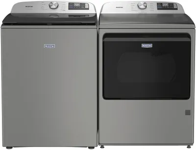 A Maytag laundry pair featuring the Maytag MTW6205RR washer and Maytag MED6205RR dryer