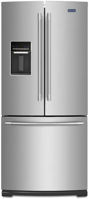 Credit: Maytag Front view of the Maytag MFW2055FRZ French door refrigerator